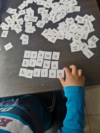02 Tymek układanie wyrazów z liter